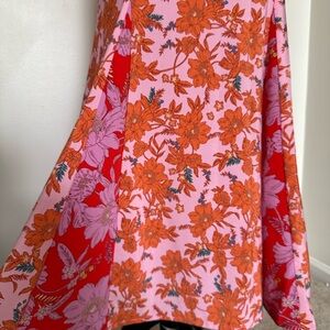 Jessica Simpson Pink and Orange Maxi Dress with Flutter Cap Sleeves